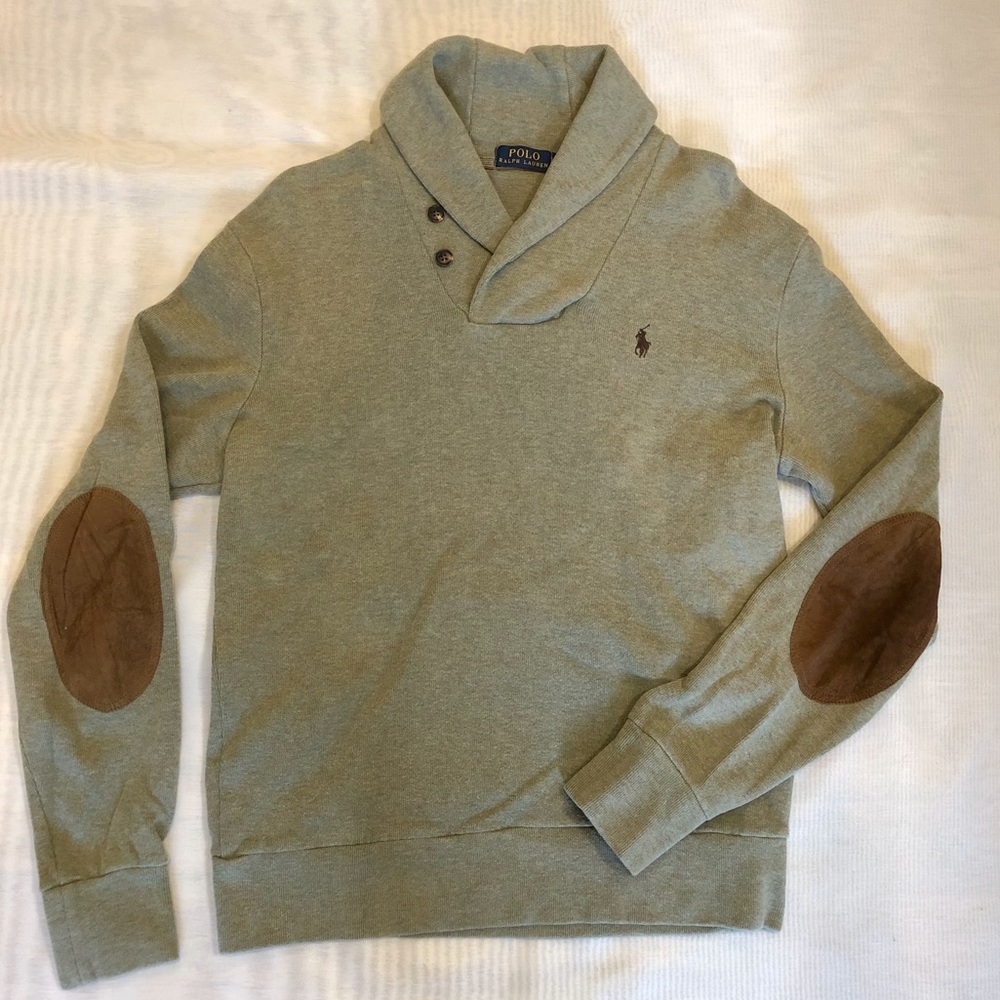 Polo Men's Cotton Sweater with Elbow Patches